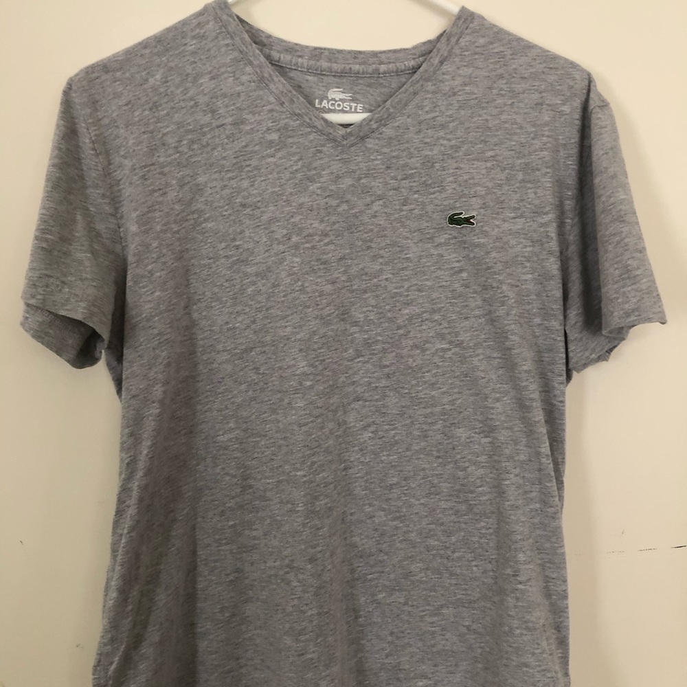 Lacoste Grey V-neck Shirt